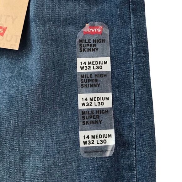 New! Levi’s Mile High Rise Ripped Distressed Raw Hem Frayed Skinny Jeans - Picture 5 of 11